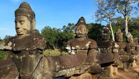 Giant Statues at Angkor Complex, Cambodia